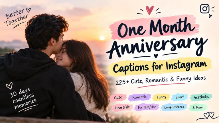 One Month Anniversary Captions For Instagram