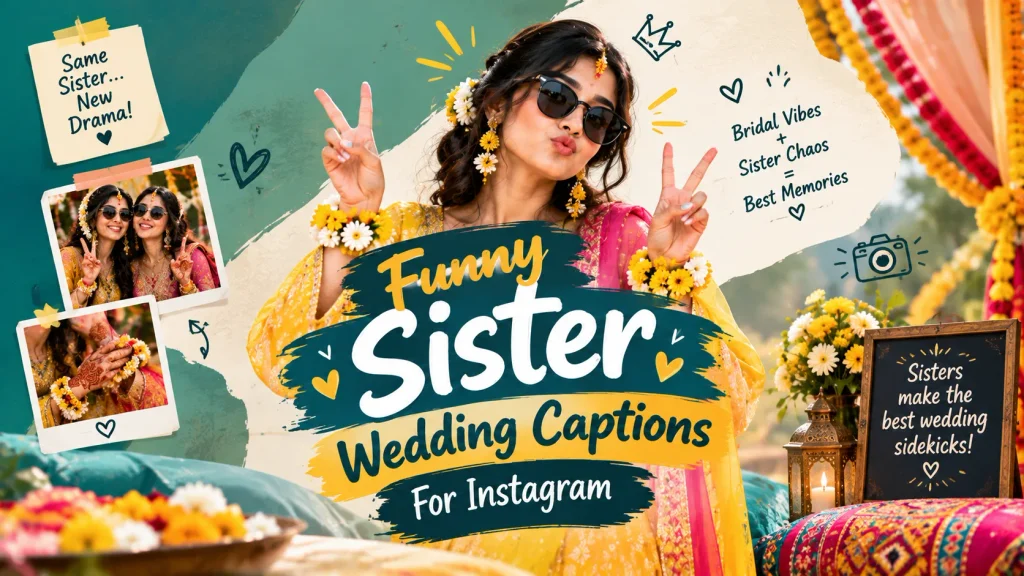 Funny Sister Wedding Captions For Instagram