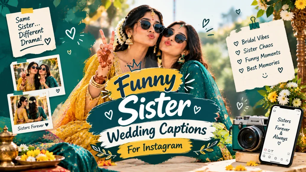Funny Sister Wedding Captions For Instagram